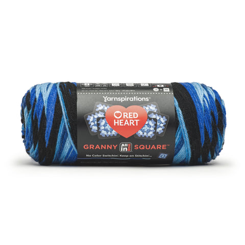 All in One Granny Square Yarn E310 in Blue Beacon