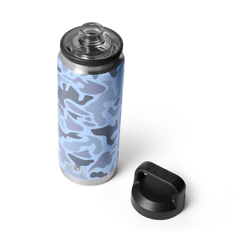 Blue Camo YETI Rambler 26 oz bottle with chug cap