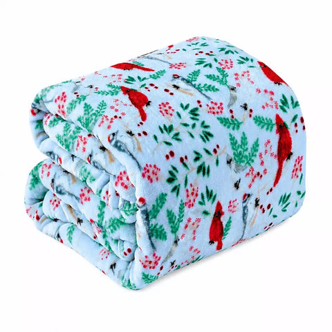 Blue Cardinals Throw Blanket folded