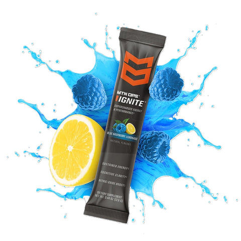 MTN OPS Ignite single serving of blue raspberry