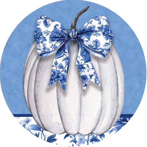 Blue & White Pumpkin suncatcher