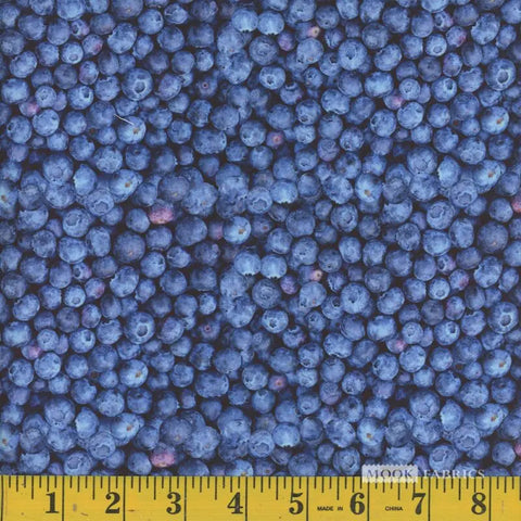 blueberries, Fruit and Veggies Cotton Fabric 1125