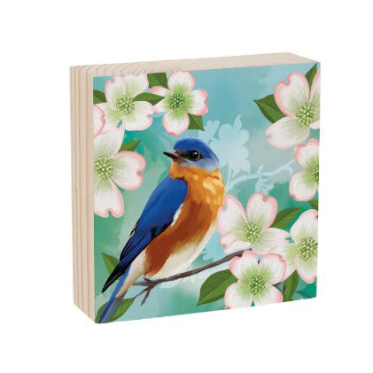 bluebird, Bird Wooden Block Decor TA