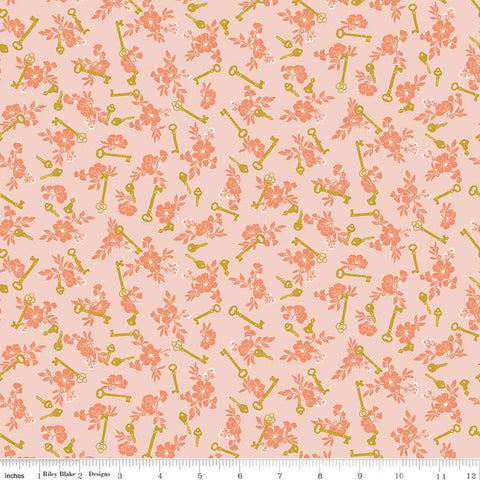 Blossom Lane Collection Keys Cotton Fabric C14004 blush