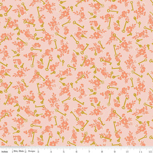 Blossom Lane Collection Keys Cotton Fabric C14004 blush