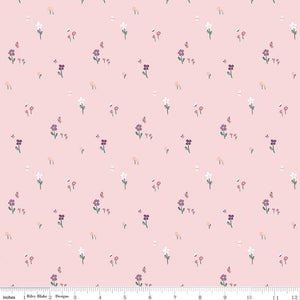 Buds and Butterflies Collection Meadow Minuet Cotton Fabric C15353 blush