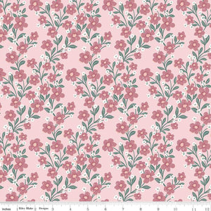 Buds and Butterflies Collection Trailing Bliss Cotton Fabric C15351 blush