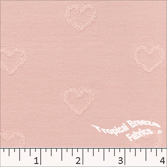 blush, Downy Hearts Polyester Fabric 323542