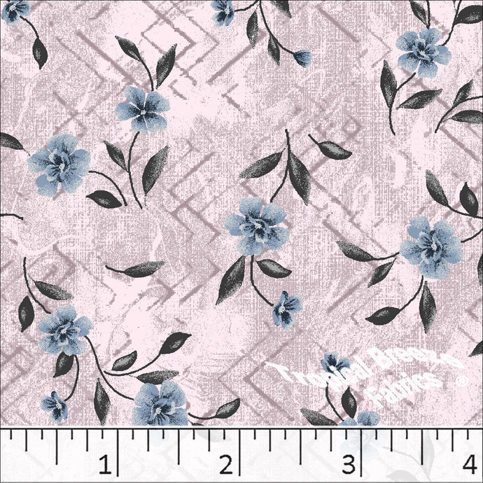 Floral Print Poly Cotton Fabric 5980 blush