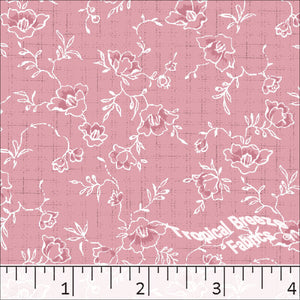 Standard Weave Floral Print Poly Cotton Dress Fabric 6077 blush