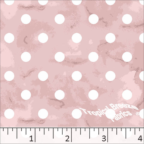 blush, Standard Weave Polka Dot Print Poly Cotton Fabric 6300