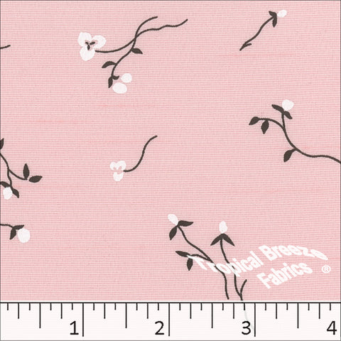 blush, Tiny Floral Polyester Print Fabric 045512