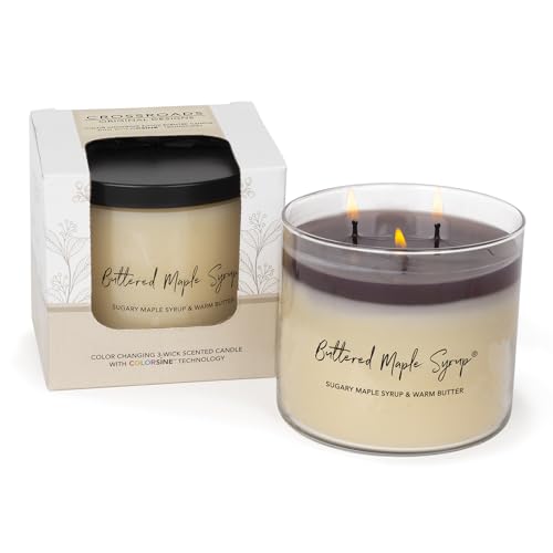 Buttered Maple Syrup Color-Changing 3-Wick Scented Candle