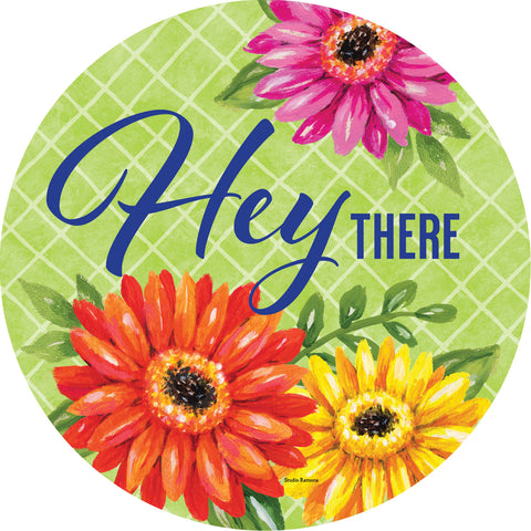 Custom Decor accent magnet showing bold gerberas