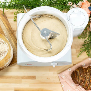 Bosch mixer in use mixing dough