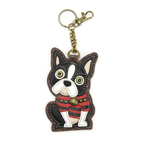 boston terrier, Key Fob Coin Purse 806