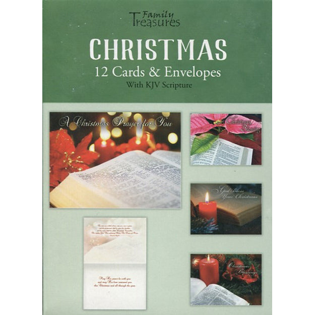 Bible And Poinsettia Christmas Boxed Cards FT22442