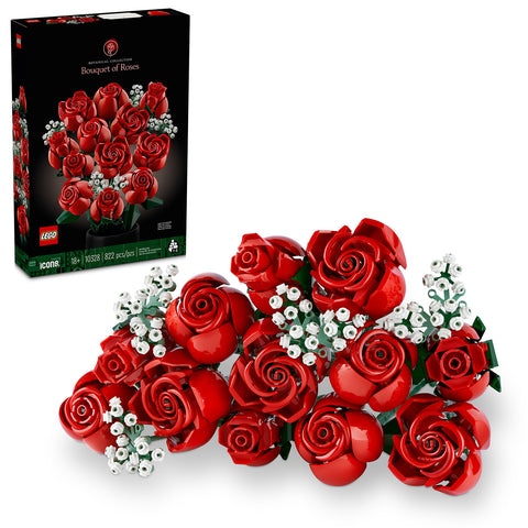 box and pieces, LEGO Botanicals Bouquet of Roses Building Set 10328