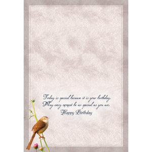 FT boxed greeting card birthday songbird inside