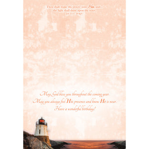 FT boxed birthday greeting card ocean view inside