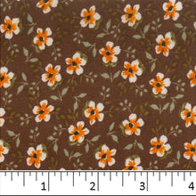 brown-Floral DTY Double Brushed Knit Print Fabric 11691