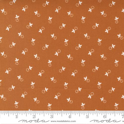 Cinnamon and Cream Collection Berry Leaf Cotton Fabric brown