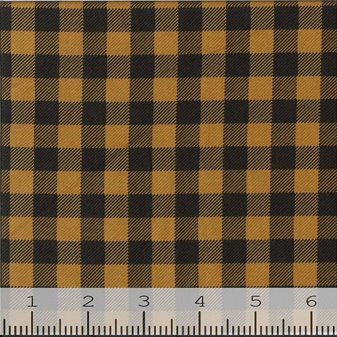Down by the Lake Collection Plaid Cotton Fabric brown