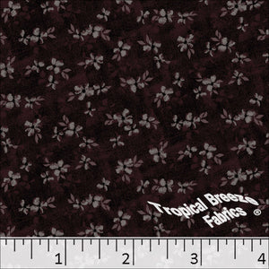 Floral Print Poly Cotton Fabric brown