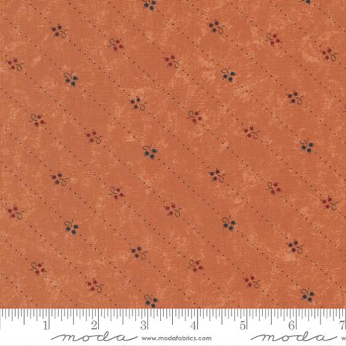 Clover Blossom Farm Bluebell Stripes Cotton Fabric Brown