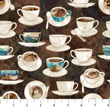 Brown, Barista Collection Coffee Mugs Cotton Fabric DP27698