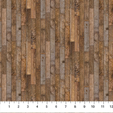 Barn Quilts Collection Barnboard Cotton Fabric DP27321-34 brown