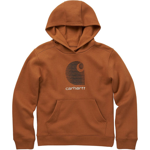 Boy's Long Sleeve Cotton Fleece Hoodie CA6348 brown