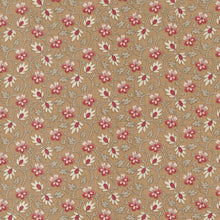Chateau De Chantilly Collection Small Floral Vine Cotton Fabric 13945 brown
