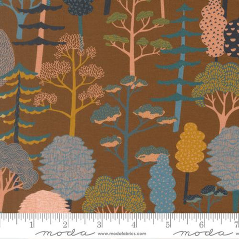 brown, Feather and Forest Bloom Collection Forest Trees Cotton Fabric 14142