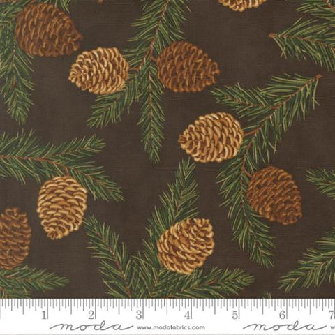 brown, Northwoods Collection Pinecones Cotton Fabric 56191