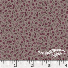 brown, Poly Cotton Small Floral Print Dress Fabric 6220