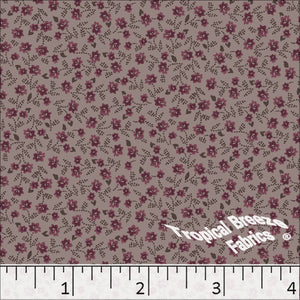 brown, Poly Cotton Small Floral Print Dress Fabric 6220