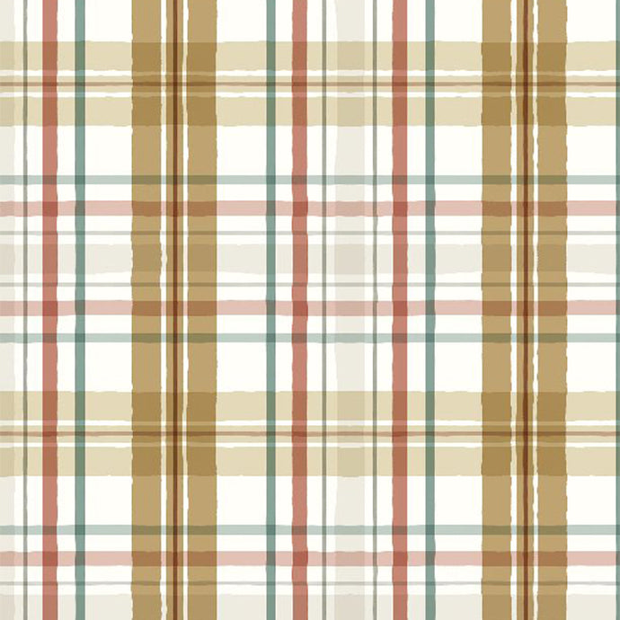 Season's Study Collection Plaid Cotton Fabric 17841 brown