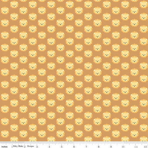 Special Delivery Collection Lion Cotton Fabric C15282 brown