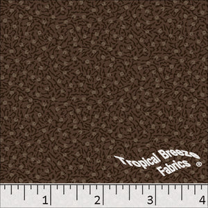 Brown, Standard Weave Small Print Poly Cotton Fabric 6189