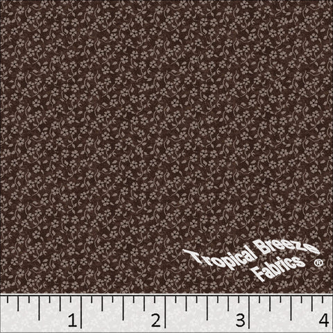 brown, Standard Weave Tiny Floral Poly Cotton Dress Fabric 6269