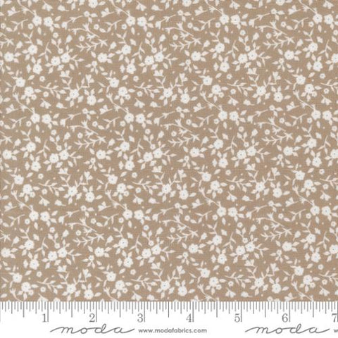 brown, Sun Drenched Collection Tiny Floral Toss Cotton Fabric 43205