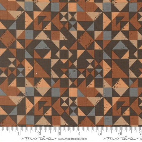 brown, Wellspring Collection Quilt Blocks Cotton Fabric 45673