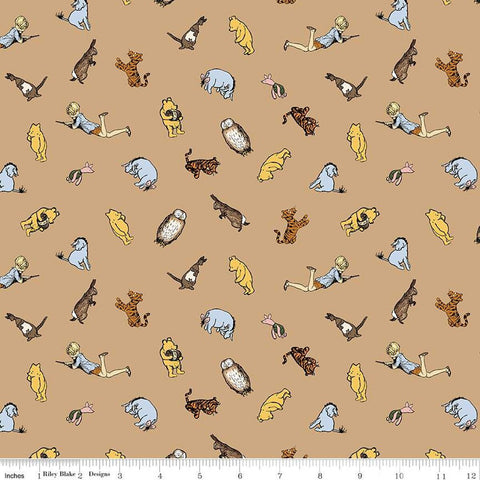 brown, Winnie the Pooh Collection Characters Cotton Fabric C17003