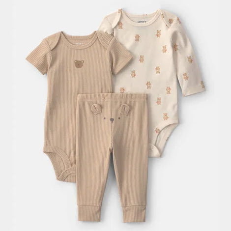 brown bear, Baby Boys' 3-Piece Bodysuit and Pant Set 1V25