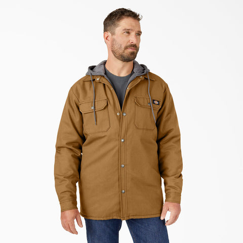 Brown Duck Hydroshield Hooded Shirt Jacket