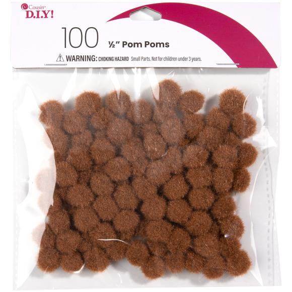 Essentials by Leisure Arts Pom Poms - Red -10mm - 100 piece pom poms arts  and crafts - colored pompoms for crafts - craft pom poms - puff balls for  crafts 
