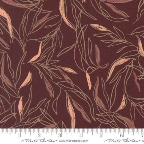 burgundy, Forage Found and Hand Me Down Collection Leaf Blenders Cotton Fabric 45632