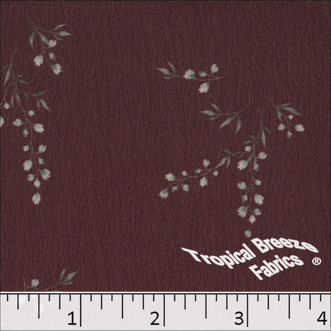 burgundy, Crinkle Creme Polyester Fabric 042626