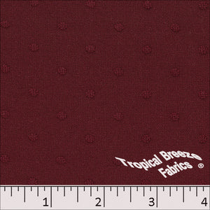 Embossed Swiss Dot Polyester Knit Fabric 32323 burgundy
